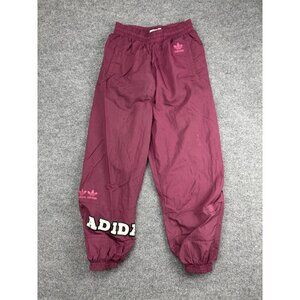 Adidas Track Pants Womens Small Purple Trefoil Primegreen Spell Out Logo Joggers